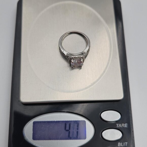 Size 7 Silver And Copper Tone Cubic Zirconia Gems Ring A2879 - Picture 8 of 8